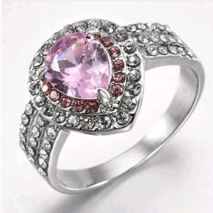 New 925 silver gorgeous pink sapphire ring